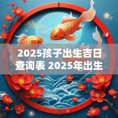 2025孩子出生吉日查询表 2025年出生的孩子哪月最佳