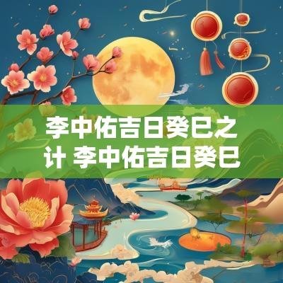 李中佑吉日癸巳之计 李中佑吉日癸巳之计是什么