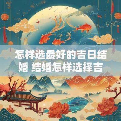 怎样选最好的吉日结婚 结婚怎样选择吉日最好