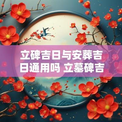 立碑吉日与安葬吉日通用吗 立墓碑吉日一览表