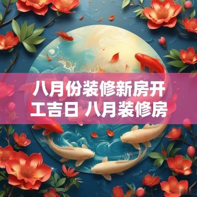 八月份装修新房开工吉日 八月装修房子开工吉日