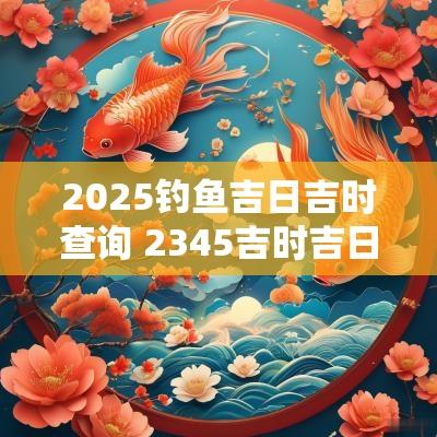 2025钓鱼吉日吉时查询 2345吉时吉日查询