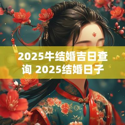 2025牛结婚吉日查询 2025结婚日子