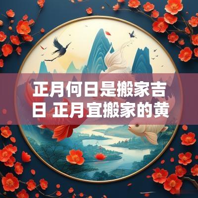 正月何日是搬家吉日 正月宜搬家的黄道吉日