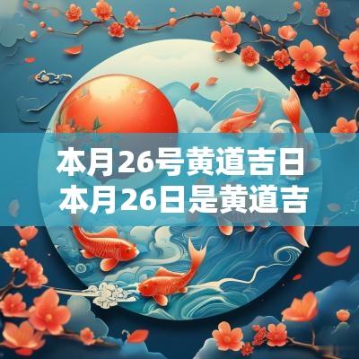 本月26号黄道吉日 本月26日是黄道吉日吗