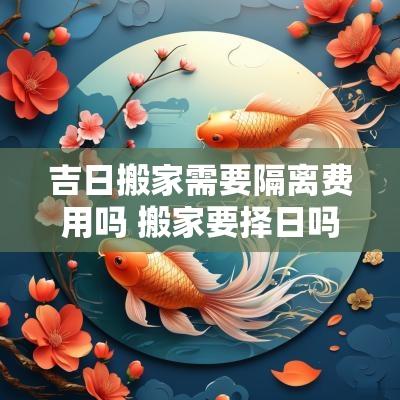 吉日搬家需要隔离费用吗 搬家要择日吗