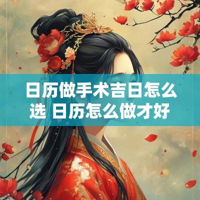 日历做手术吉日怎么选 日历怎么做才好看