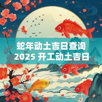 蛇年动土吉日查询2025 开工动土吉日查询
