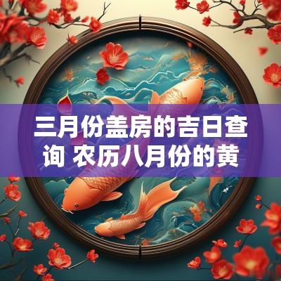 三月份盖房的吉日查询 农历八月份的黄道吉日查询