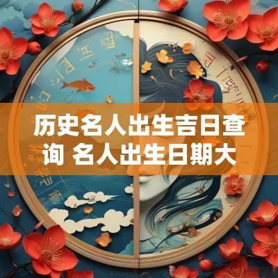 历史名人出生吉日查询 名人出生日期大全