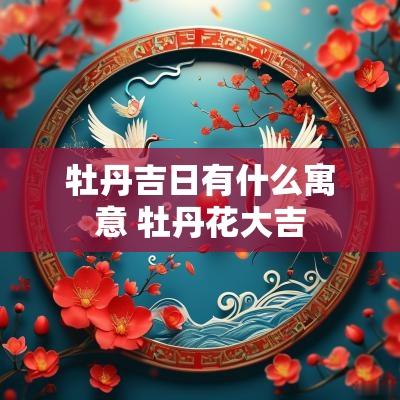 牡丹吉日有什么寓意 牡丹花大吉