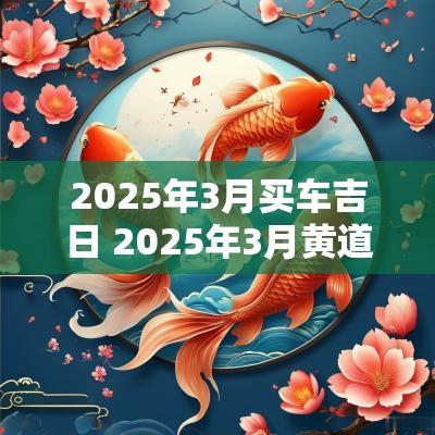 2025年3月买车吉日 2025年3月黄道吉日是哪几天