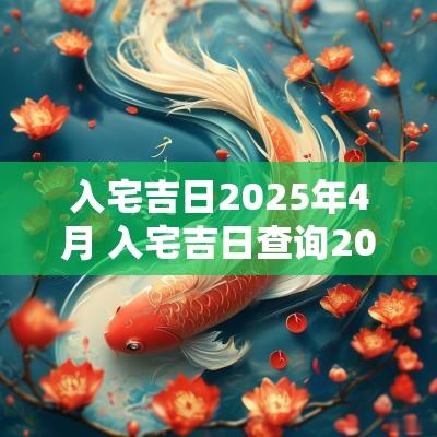入宅吉日2025年4月 入宅吉日查询2025年