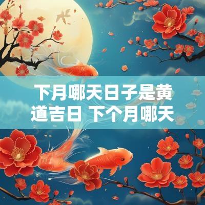 下月哪天日子是黄道吉日 下个月哪天是黄道吉日