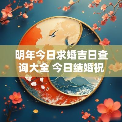 明年今日求婚吉日查询大全 今日结婚祝福语
