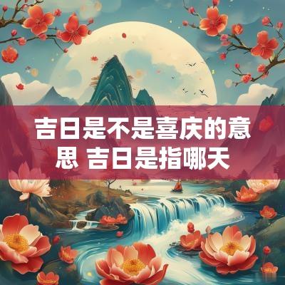 吉日是不是喜庆的意思 吉日是指哪天
