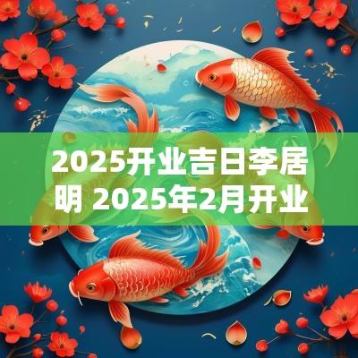 2025开业吉日李居明 2025年2月开业黄道吉日