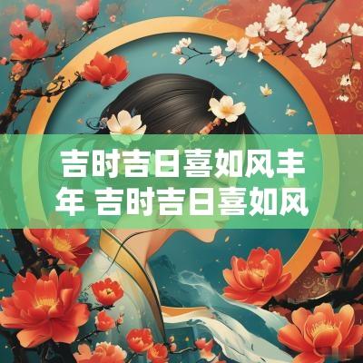 吉时吉日喜如风丰年 吉时吉日喜如风是属于什么