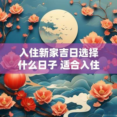 入住新家吉日选择什么日子 适合入住新家的日子2025年