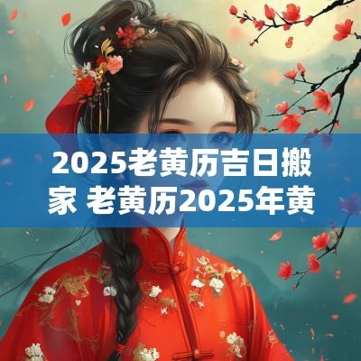 2025老黄历吉日搬家 老黄历2025年黄道吉日