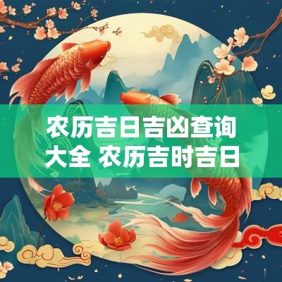 农历吉日吉凶查询大全 农历吉时吉日查询