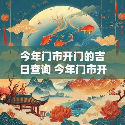 今年门市开门的吉日查询 今年门市开门吉日