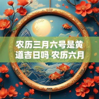 农历三月六号是黄道吉日吗 农历六月三号是阳历几号