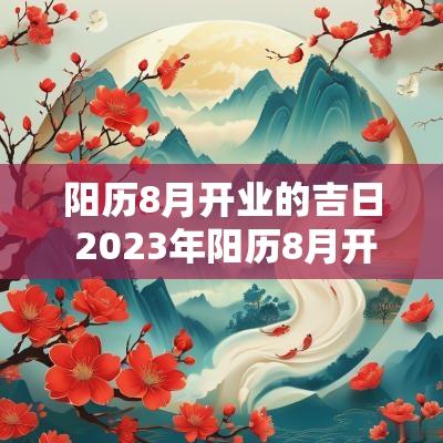 阳历8月开业的吉日 2025年阳历8月开业黄道吉日