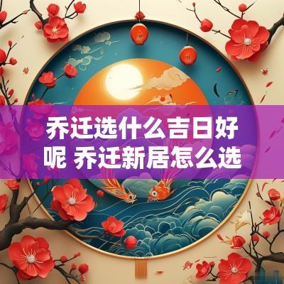 乔迁选什么吉日好呢 乔迁新居怎么选择吉日 乔迁选什么吉日好呢 乔迁新居怎么选择吉日