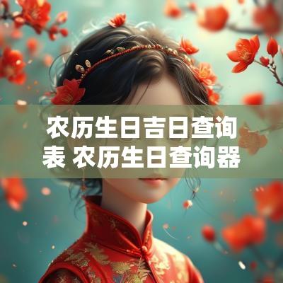 农历生日吉日查询表 农历生日查询器
