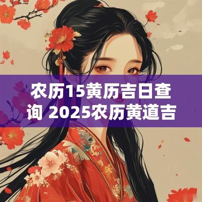 农历15黄历吉日查询 2025农历黄道吉日查询