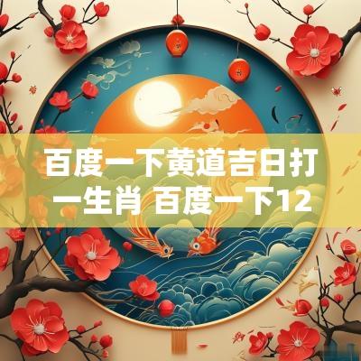 百度一下黄道吉日打一生肖 百度一下12生肖的命运