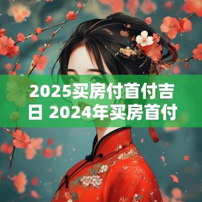 2025买房付首付吉日 2025年买房首付多少可以入住呢
