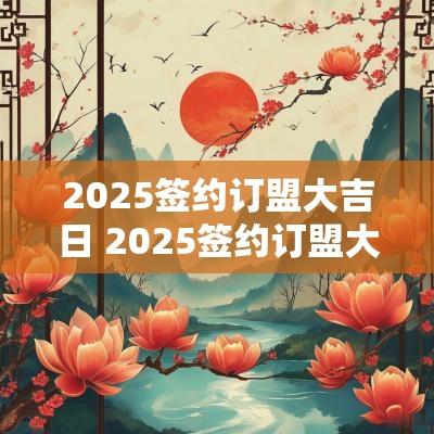 2025签约订盟大吉日 2025签约订盟大吉日是哪天