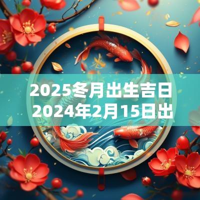 2025冬月出生吉日 2025年2月15日出生的宝宝五行