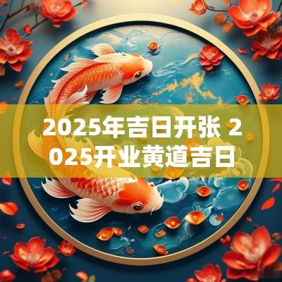 2025年吉日开张 2025开业黄道吉日