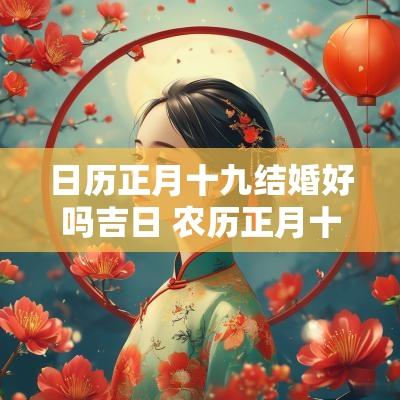 日历正月十九结婚好吗吉日 农历正月十九是黄道吉日吗