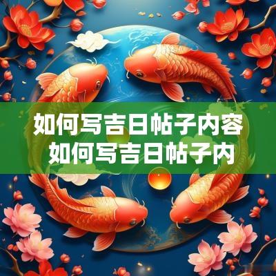 如何写吉日帖子内容 如何写吉日帖子内容图片