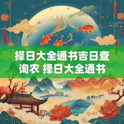 择日大全通书吉日查询农 择日大全通书吉日