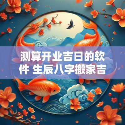 测算开业吉日的软件 生辰八字搬家吉日免费测算