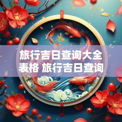 旅行吉日查询大全表格 旅行吉日查询大全表格下载