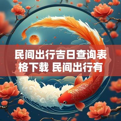 民间出行吉日查询表格下载 民间出行有什么禁忌
