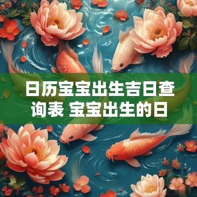 日历宝宝出生吉日查询表 宝宝出生的日子