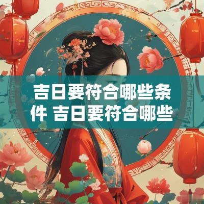 吉日要符合哪些条件 吉日要符合哪些条件才能结婚