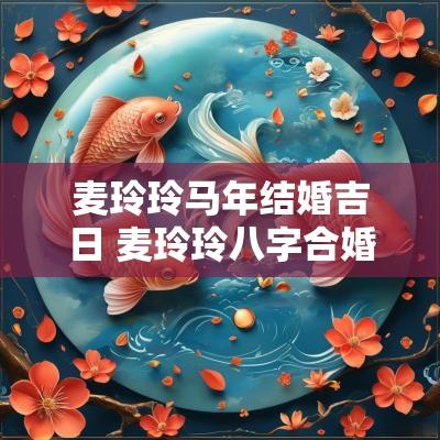 麦玲玲马年结婚吉日 麦玲玲八字合婚