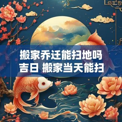 搬家乔迁能扫地吗吉日 搬家当天能扫地吗