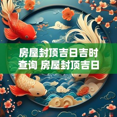 房屋封顶吉日吉时查询 房屋封顶吉日查询