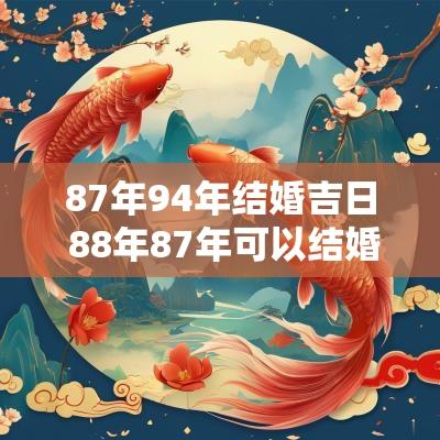 87年94年结婚吉日 88年87年可以结婚吗