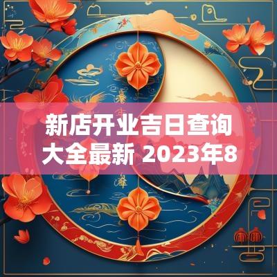 新店开业吉日查询大全最新 2025年8月新店开业黄道吉日查询