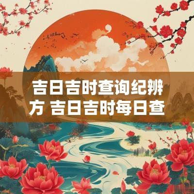 吉日吉时查询纪辨方 吉日吉时每日查一查